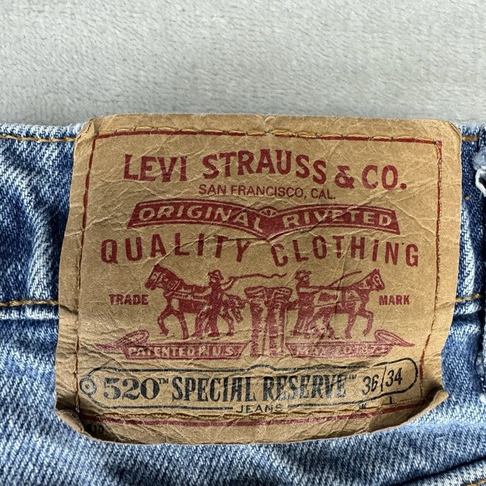 VTG‎ 90s Levi's 520 Special Reserve Loose Tapered Jeans Made USA Dad (Fit 34x34)